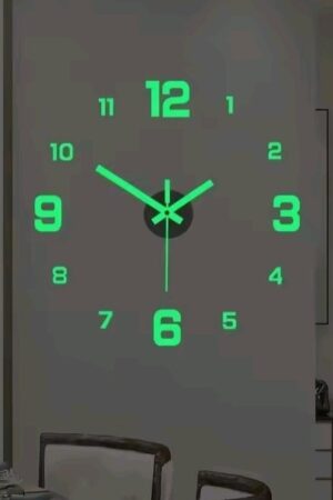 3D Luminous Wall Clock Frameless Digital Clock Wall Stickers Mute Clock for Living Room Bedroom Office Wall Decor