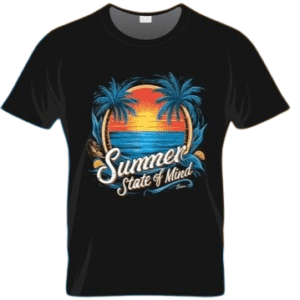 Summer State of Mind Black Graphic Shirt