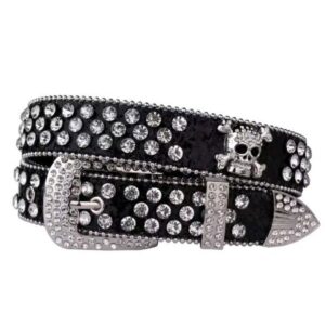 Skull Belt Western Cowgirl Belts For Women Girls Studded PU Leather Country Belt