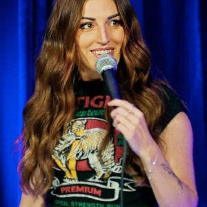 Sara Huntington: Rust Belt Royalty Black Graphic Crop Tee